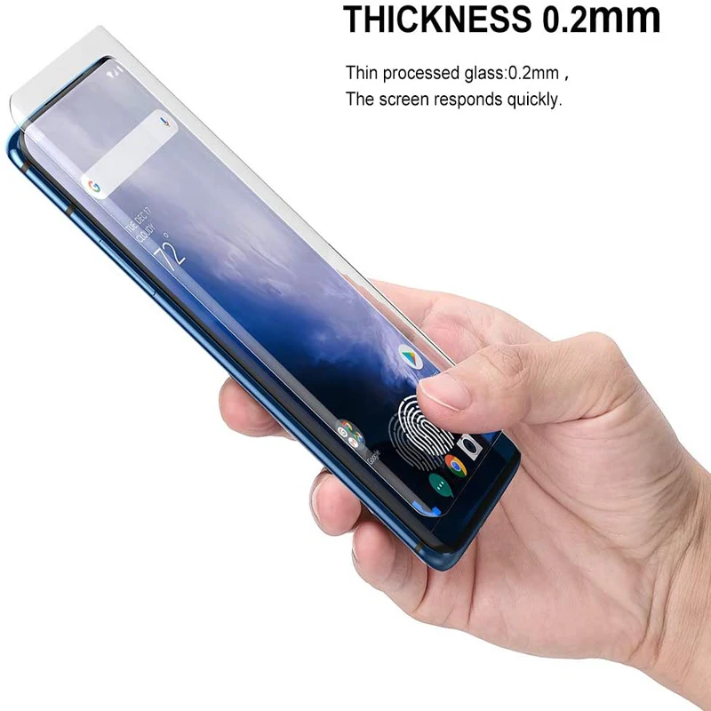 2pcs uv liquid glue tempered glass for oneplus 7 7t pro premium uv liquid screen protector for one plus 9 8 7t pro curved glass free global shipping