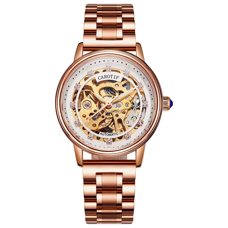 Hot selling fashion trend mechanical watch women's watch full-automatic waterproof luminous hollow out Watches