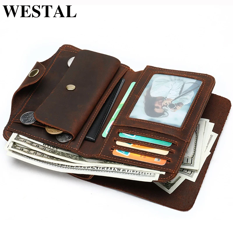 WESTAL Высокое Качество кошелек мужской натуральная кожа портмоне мужское кошелёк