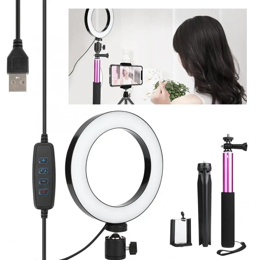 14 5 см Dimmable светодиодный кольцевой комплект для видеосъемки с Bluetooth пультом