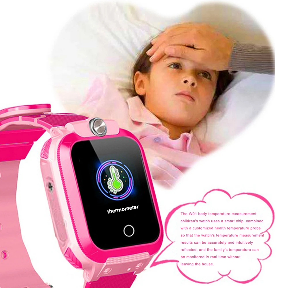 

Children's temperature measurement watch One-key SOS emergency alarm IP67 waterproof 400MAH battery 4 days standby voice chat