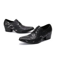 classic mens brogue oxfords dress shoes genuine leather black pointed toe lace up vintage leather shoes