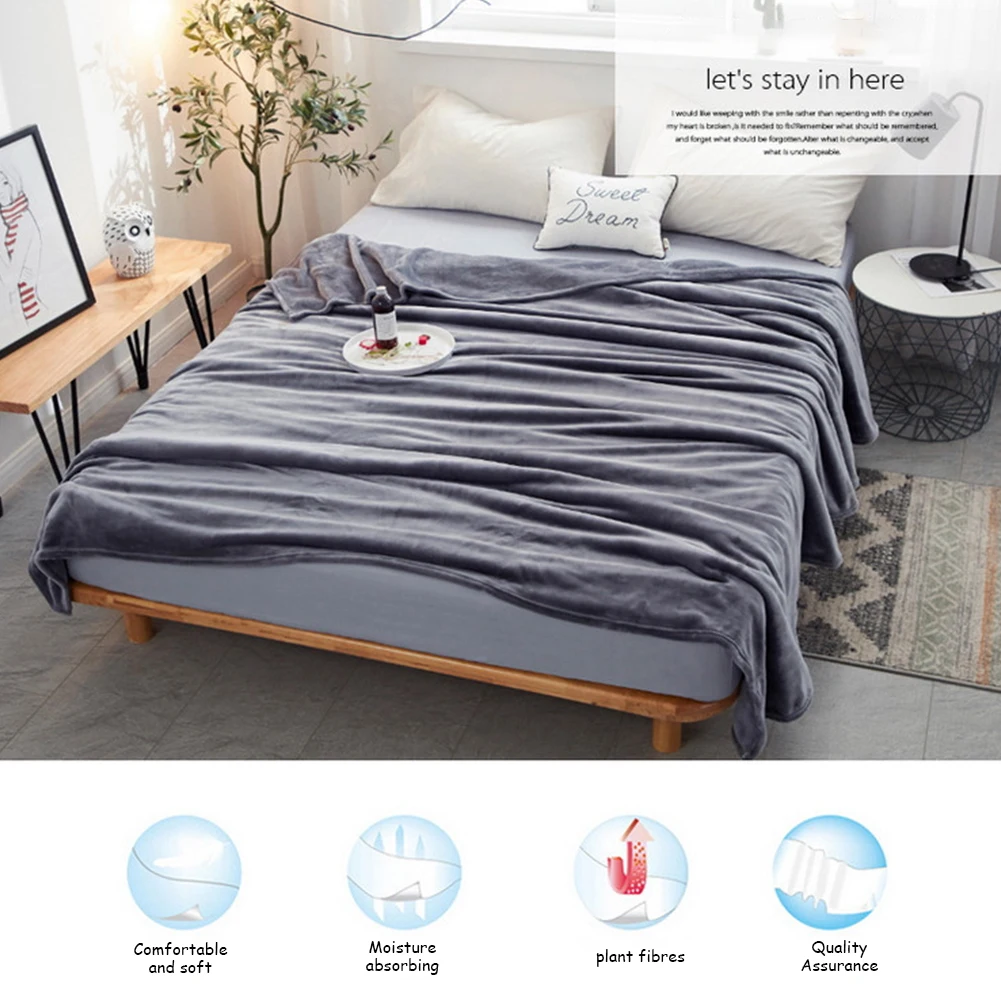 Фланелевое Флисовое одеяло плюшевая мягкая теплая однотонная Манта маленькое