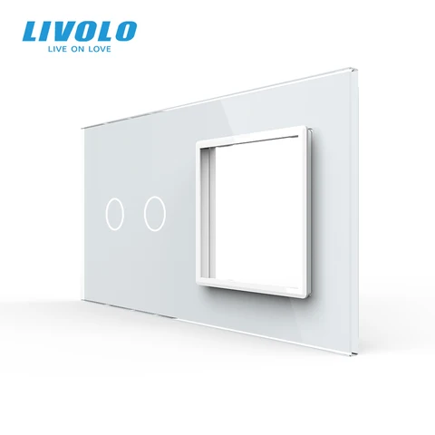 Хрустальное стекло Livolo с белым жемчугом, 151 мм х 80 мм, стандарт ЕС, стеклянная панель с 2 и 1 рамкой, VL-C7-C2/SR-11 (4 цвета) - изображение