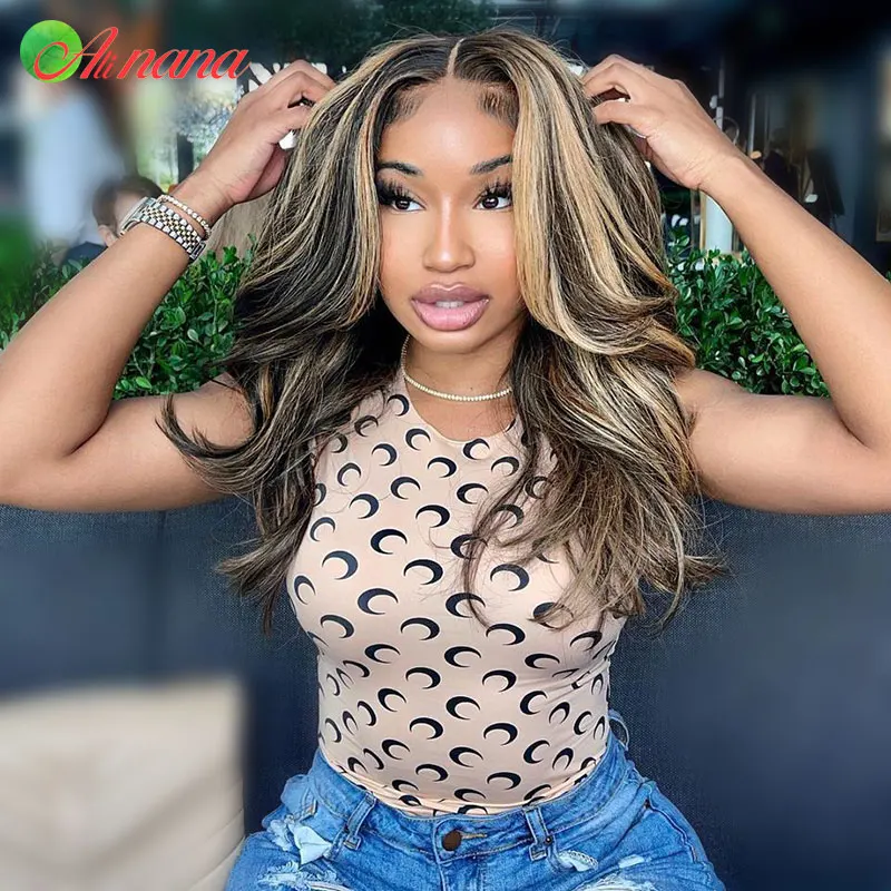 Перуанские прямые парики блонд цвет 2/27 человеческие волосы волнистые 13x4