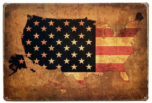 

US MAP Retro tin sign nostalgic ornament metal poster garage art deco bar cafe shop