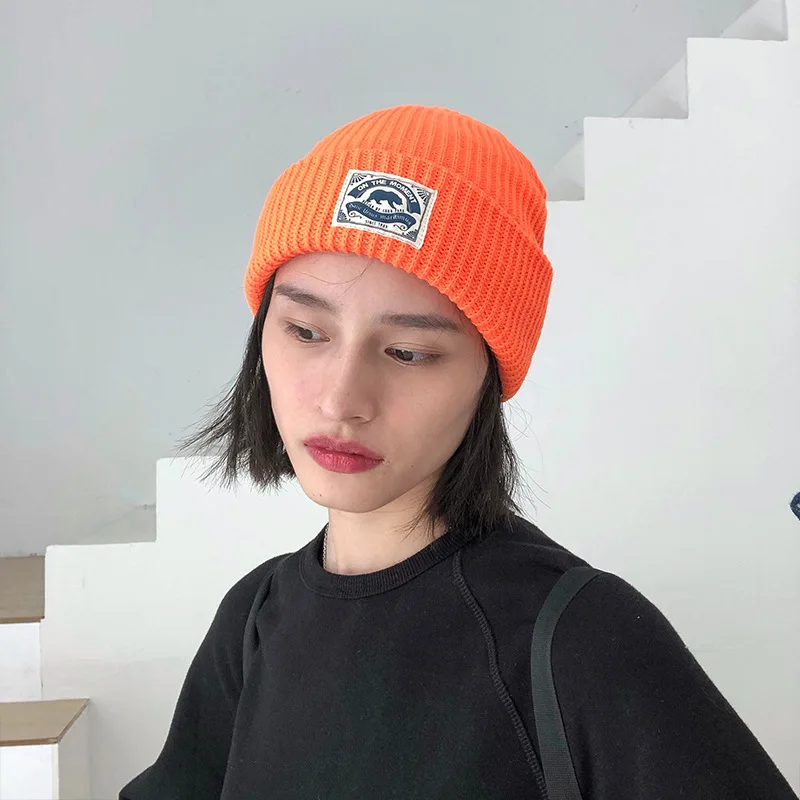 Ins Style Autumn Winter Wool JapaneseKorean Simple Fashion Men And Women Knitted Running Caps to Keep Warm