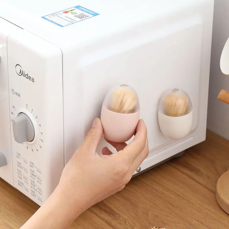 

Creative Egg Magnetic Toothpick Box Refrigerator Magnet Toothpick Household Lovely Living Room Table Toothpick Can Box