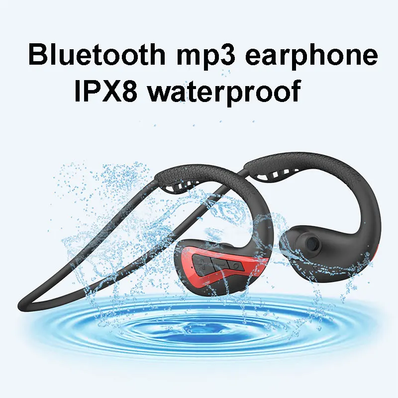 2019 8G IPX8 водонепроницаемый MP3 музыкальный плеер плавание ming Bluetooth наушники