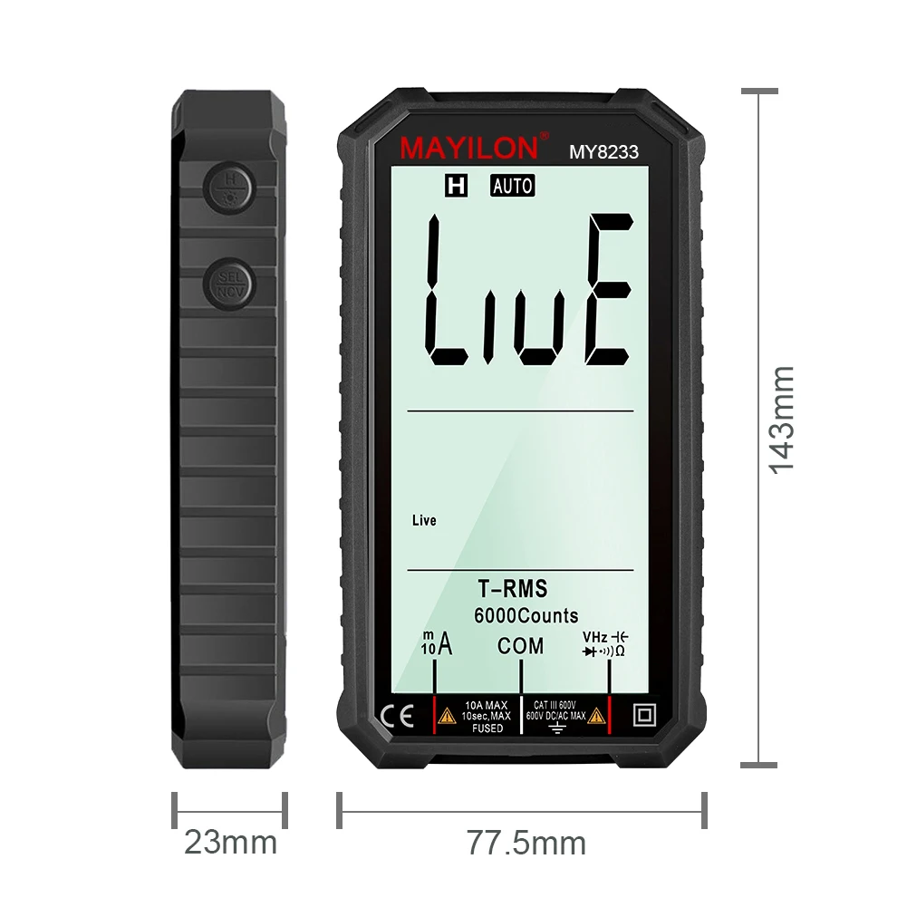 

MAYILON MY8233 LCD Multimeter Direct Current AC Voltage Current Resistance Capacitance Line On-off Temperature Diode Measurement