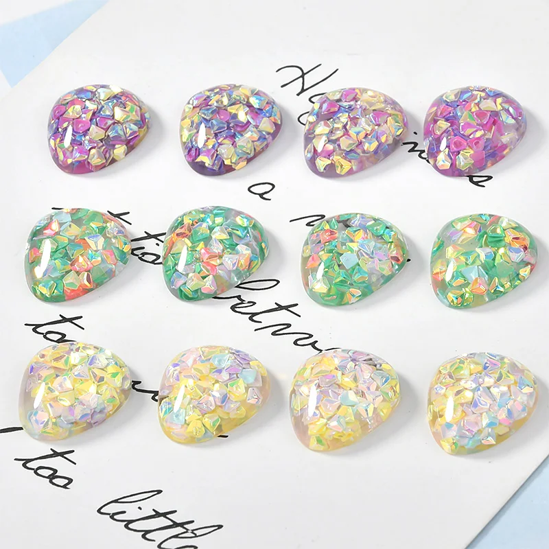 Разноцветные лазерные блестки из смолы асимметричные патчи сделай сам японские