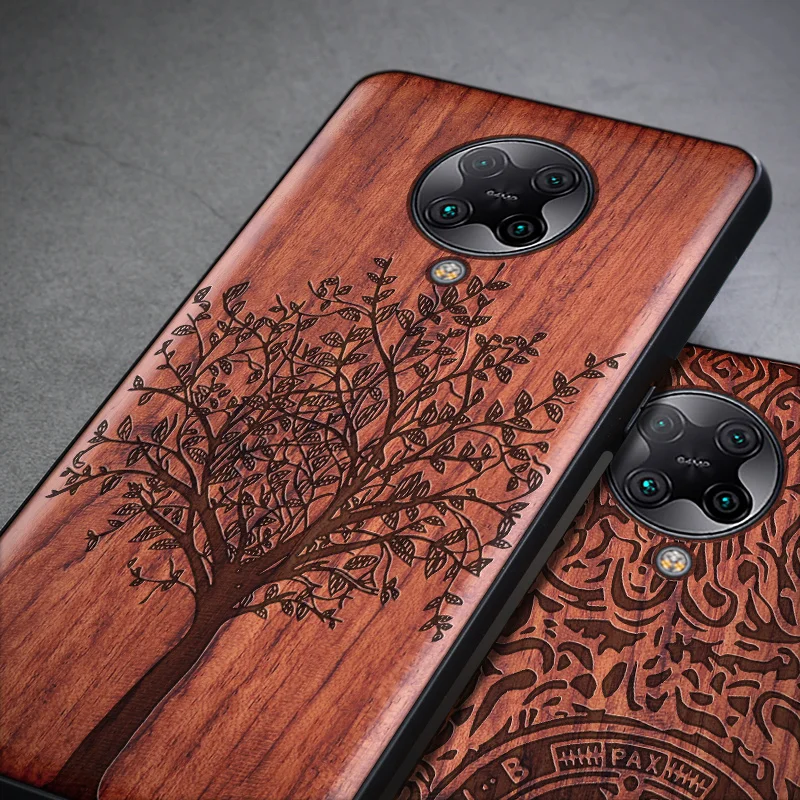 Чехол для Xiaomi pocophone poco f2 pro Оригинальный Деревянный чехол Boogic из розового дерева