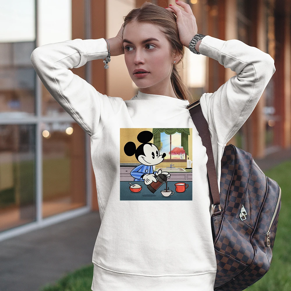 

Disney Family Dinner Printed Sweatshirt Long Sleeve Couple Hoodies for Lovers 2021 Fashion American Apparel Well Being Harajuku