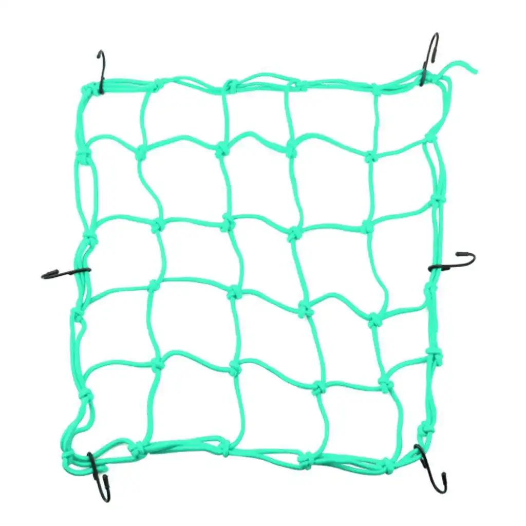 

16"x16" Green Bungee Cargo Net, Helmet Luggage Netting with 6 Hooks, for Motorcycle Bike Paddleboard Canoe Moped ATV