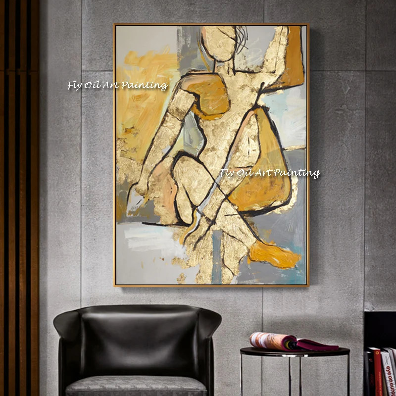 

Большой Размеры женщина Рисунок на холсте 100% художественная живопись ручной работы абстрактные женская фигура в Стиле Ню женские тела Nordic ...