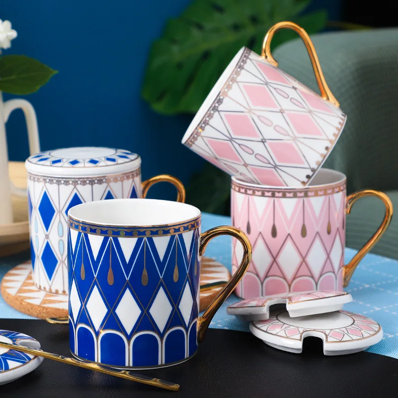

British luxury ceramic mug European cup companion gift ceramic cup water cup couple to cup