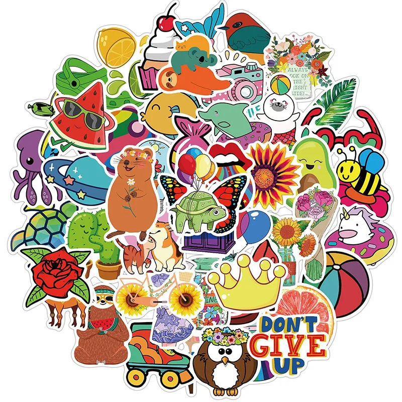 

50 шт в наборе, с яркими рисунками из мультфильма про динозавров Стиль девушка наклейки на стену для ноутбука мото скейтборд чемодан холодил...