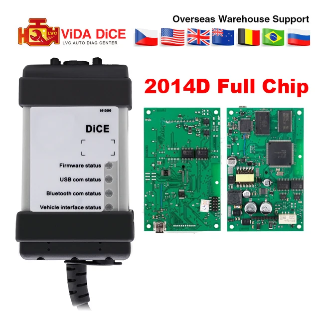VIDA DICE полный чип для Volvo Dice 2014D диагностический инструмент Многоязычный Vida Dice Pro зеленая доска Vida Dice OBD2 диагностический инструмент