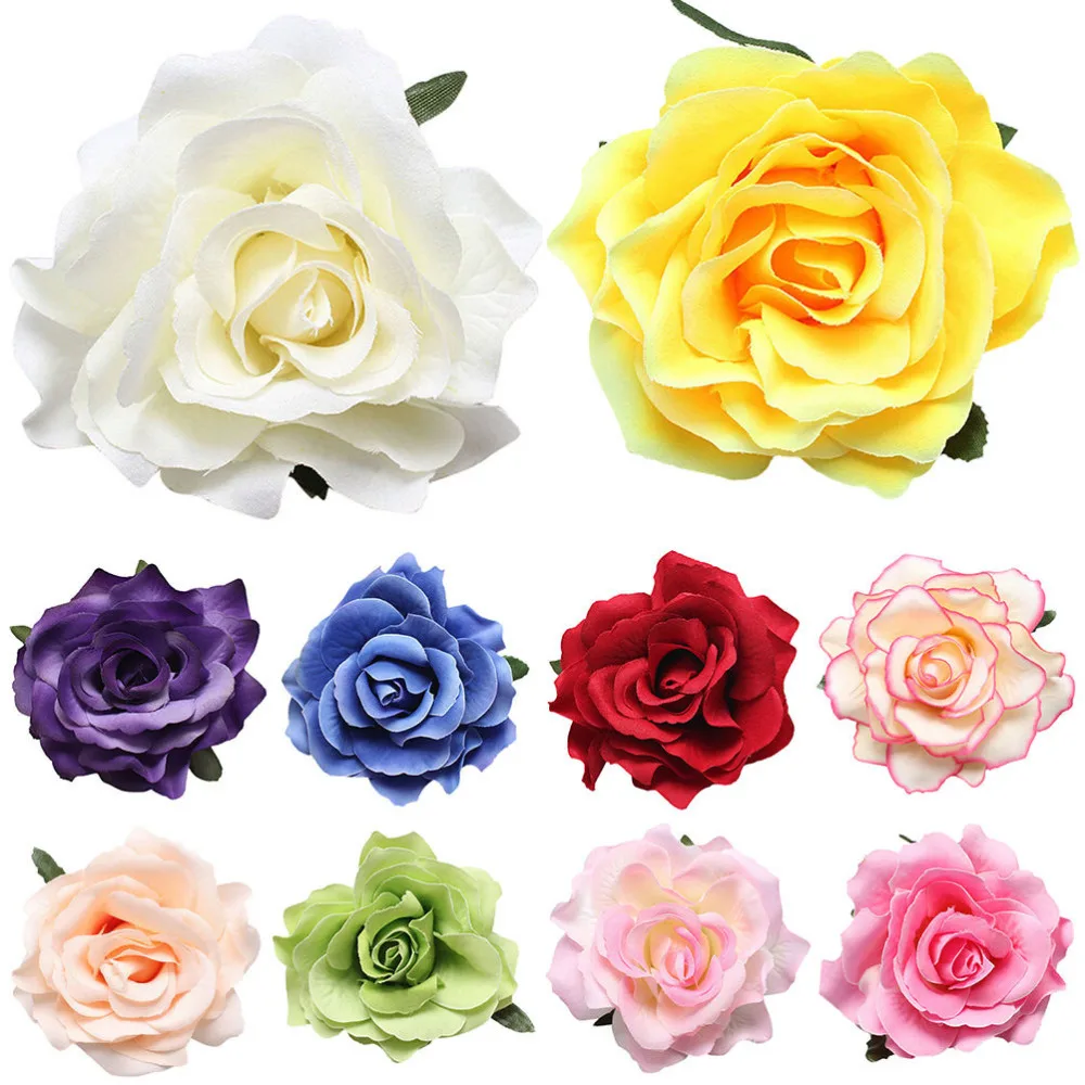 

1PCS DIY Headdress Fashion Flocking Cloth Red Rose Flower Hairpin Hair Clip Hair Accessories For Bridal Wedding