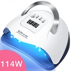 Сушилка для ногтей 114 Вт с светодиодная УФ-лампа для ногтей, 57 светодиодов, лампа для быстрой сушки гель-лака, профессиональная Сушилка для ногтей для маникюра и педикюра, лампа для салона для ногтей