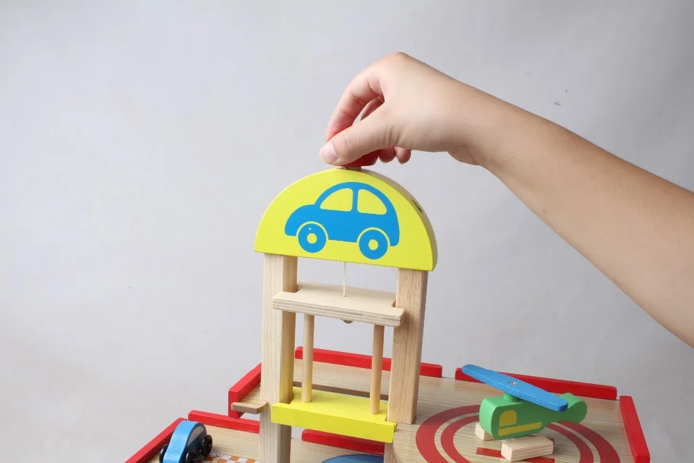 Игрушечный автомобиль детская игрушка игрушечная модель автомобиля деревянная головоломка строительный слот трек-рельс транспорт парковка гараж подарок для детей