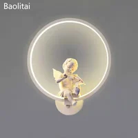 Creative Angel Wall Lamp Led 18W Fixture Tricolor Dimming Led Modern For Home Bedroom Bedside Children's Room Night Light