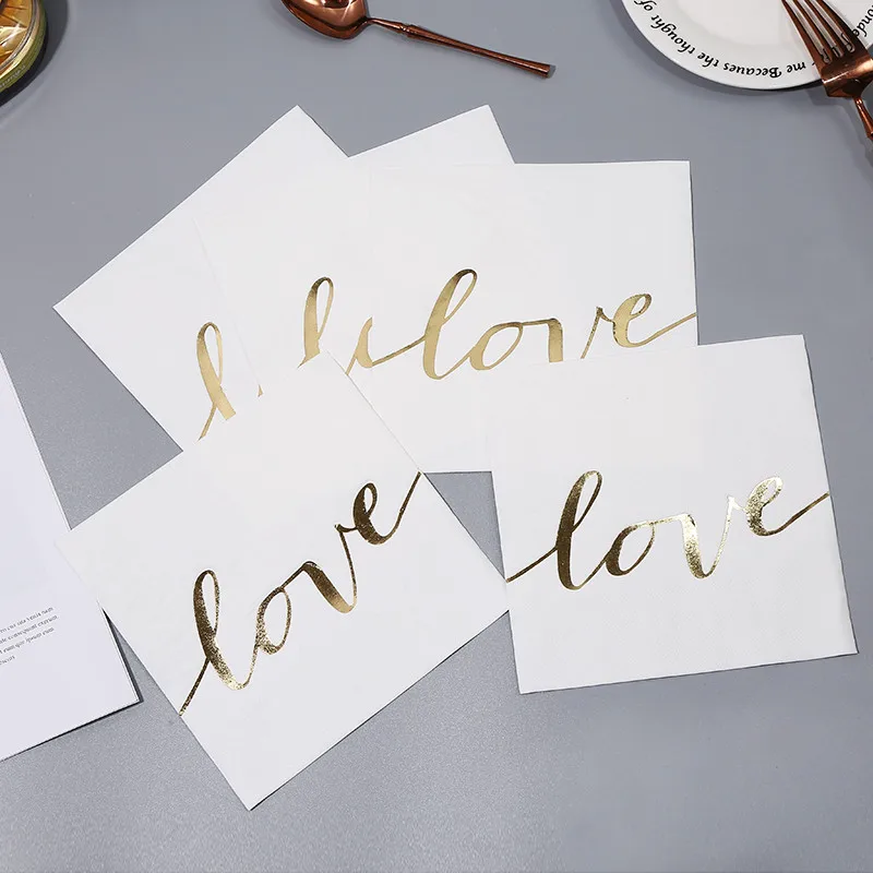 Одноразовые салфетки из 16 шт./упак. фольги золотистого цвета бумажные для