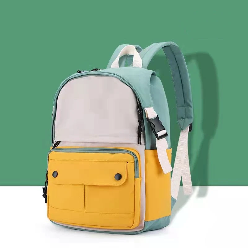 

2021 New Ins Wind Rucksack Student School Bag Female Small Fresh and Contrast Color Junior High School Student Backpack Gift
