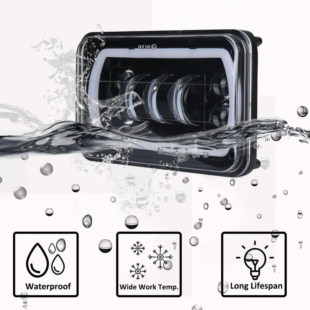 Квадратные бусины 4x6 &quotПрямоугольник светодиодный автомобилей головной