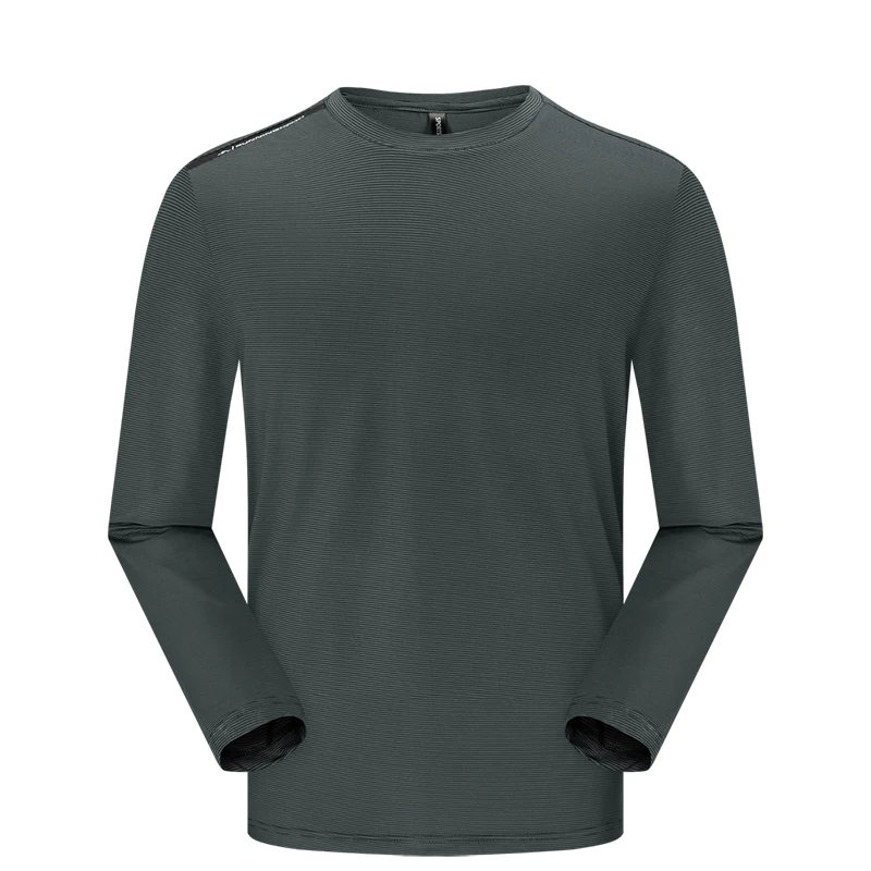 Бег футболки Для мужчин с длинным рукавом Спортивные полиэстер быстрое