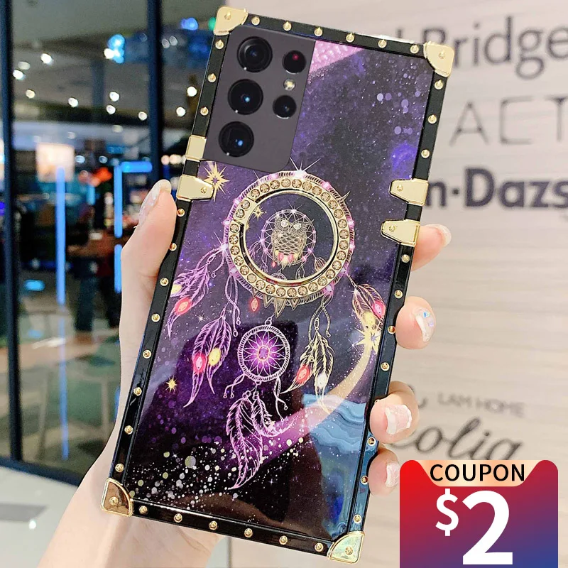 MUSUBO Luxury Phone Cases For Samsung Galaxy S21 S23 Ultra S20 FE S22 Note 10Plus A52 A51 A13 Shockproof Square Soft Cover Girls
