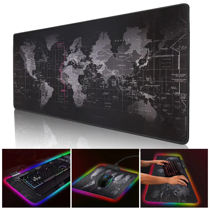Большой коврик для мыши, компьютерный коврик для мыши, игровой коврик для мыши RGB, коврик для мыши, светодиодный, с подсветкой, XXL, поверхность, Mause, коврик для клавиатуры, Настольный коврик