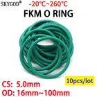 10 шт. CS 5,0 мм OD 16  100 мм зеленый FKM флюоровое резиновое уплотнительное кольцо уплотнительная прокладка изоляционное масло устойчивое к высоким температурам зеленое