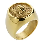 Cfbuдлинное винтажное серебряное черное Золотое кольцо в форме льва, мужское кольцо, ювелирное изделие в виде животного, подарок бойфренду