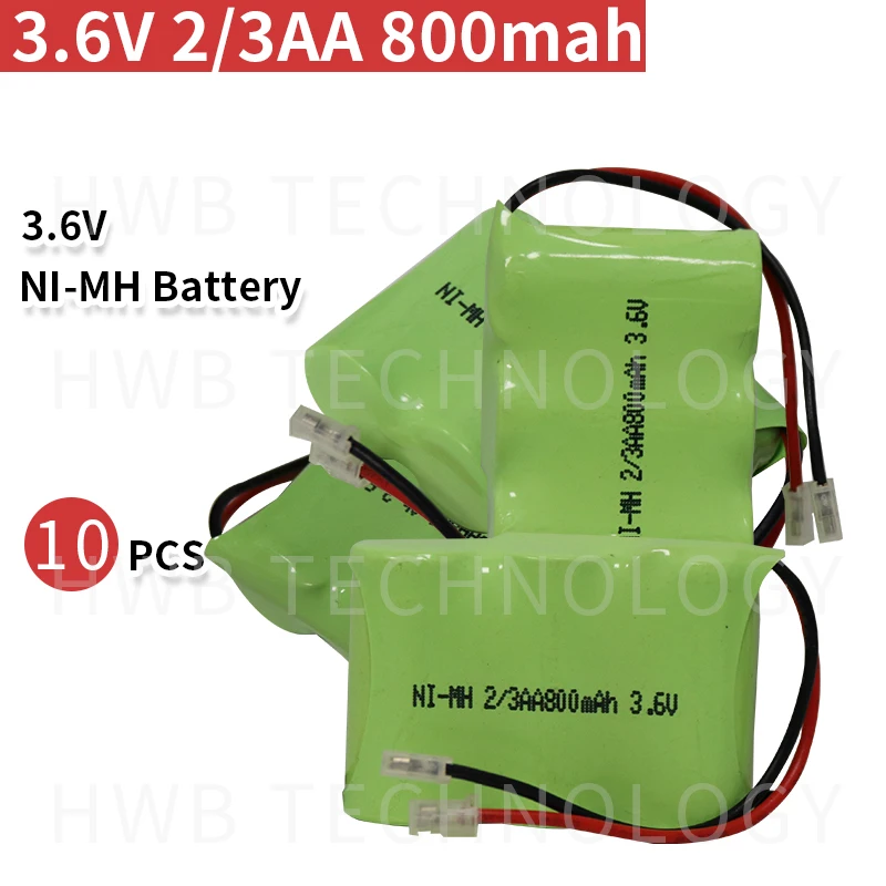 10 шт./лот оригинальный ni-mh 2/3AA 3 6 В 800 мАч перезаряжаемый аккумулятор с вилками для