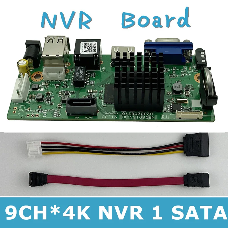 Сетевой видеорегистратор H.265 9CH * 4K NVR плата цифрового видеорегистратора IP камера