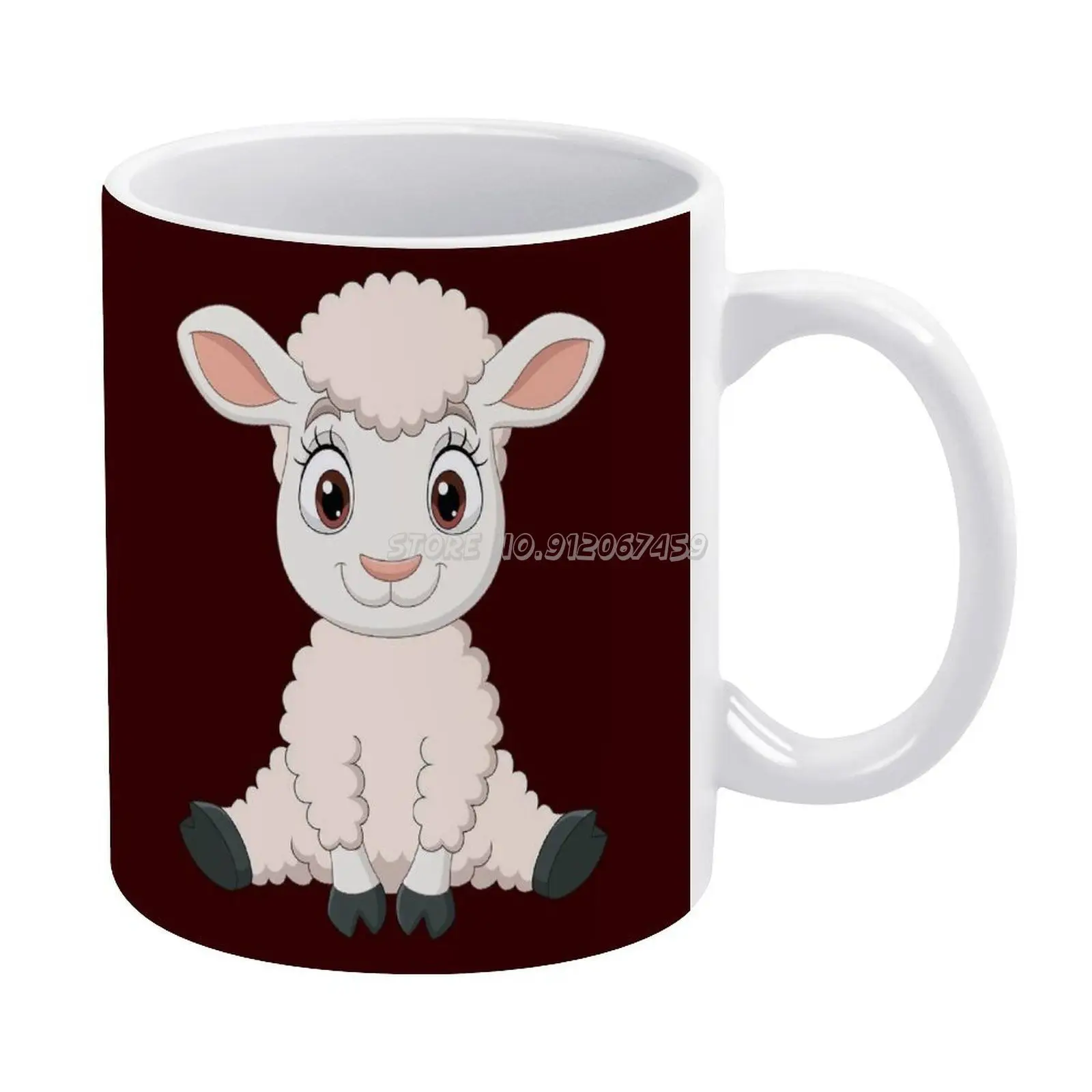 

A Cute Baby Coffee Mugs Print Decor For Kids Room Pillow Cover Floor Pillowcases for Sofa Home Pets Silence Of The Funny Sheep A