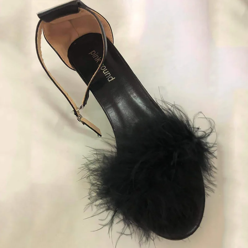

Women shoes High heel Fashion Rhinestone Female shoes with Fur heels Sexy woman pumps Peep toe Ladies shoe Big size 41 42