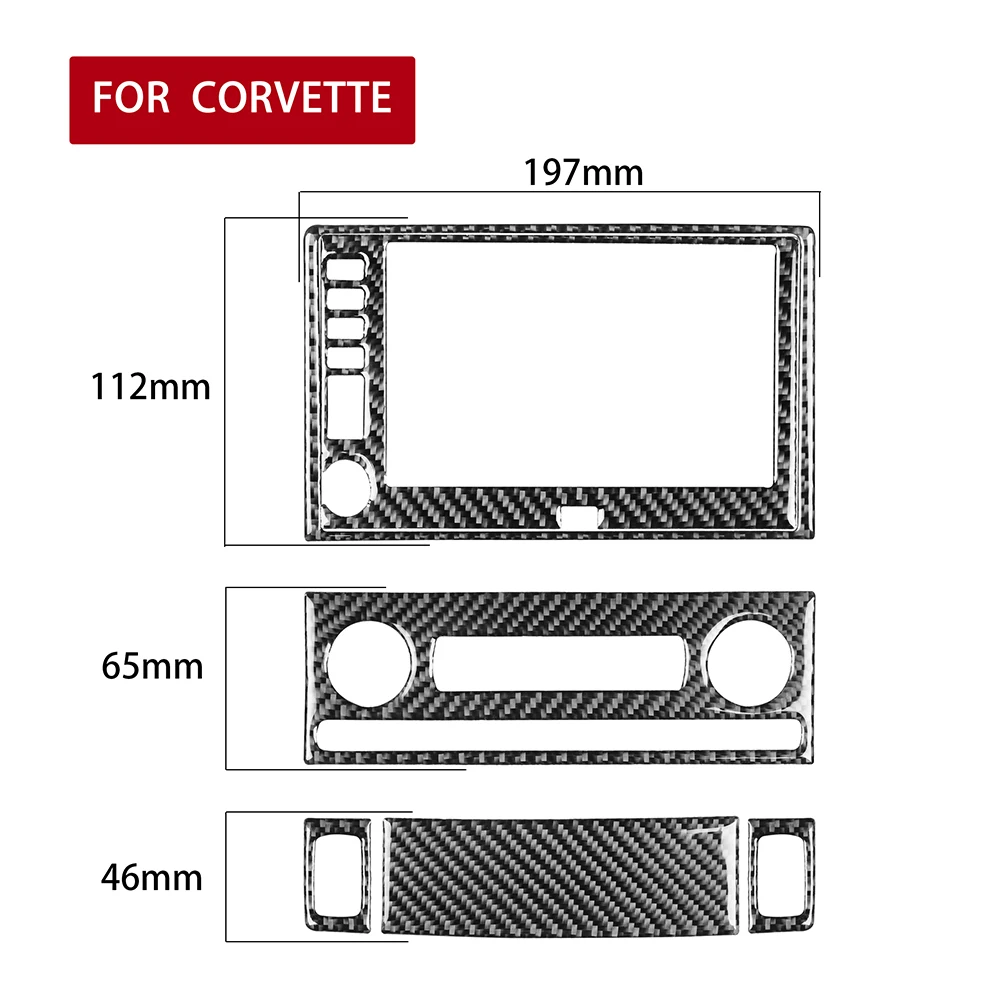 

6pcs/set Carbon Fiber Center Console Panel Cover Trim Decorative Sticker for Chevrolet Corvette C6 2005-2007 Car Stickers