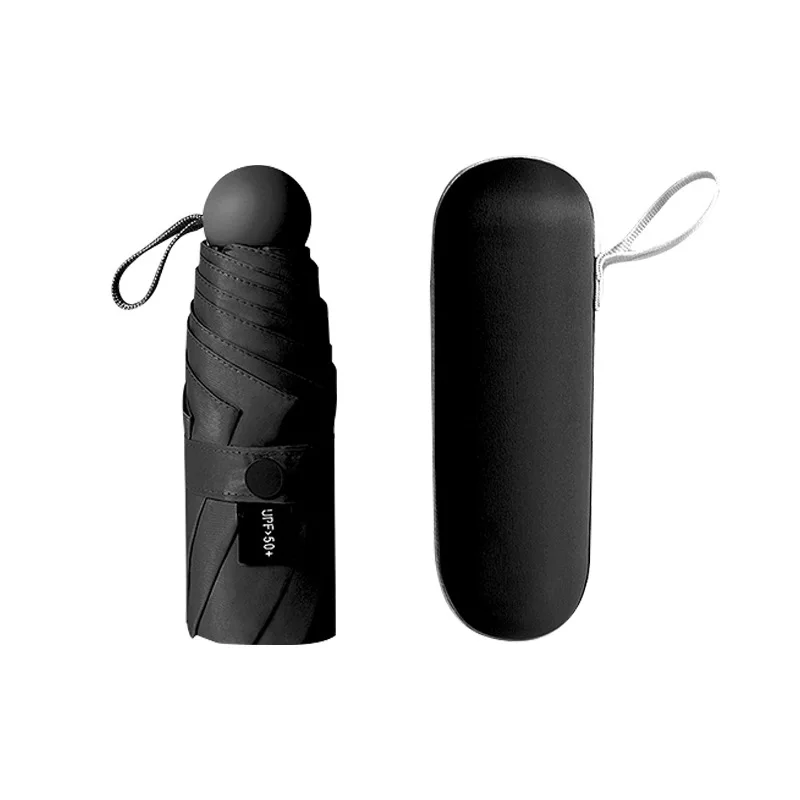 

Three-holding sun umbrella sun protection UV folding umbrella female sunshade rain dual-use capsule compact portable pocket