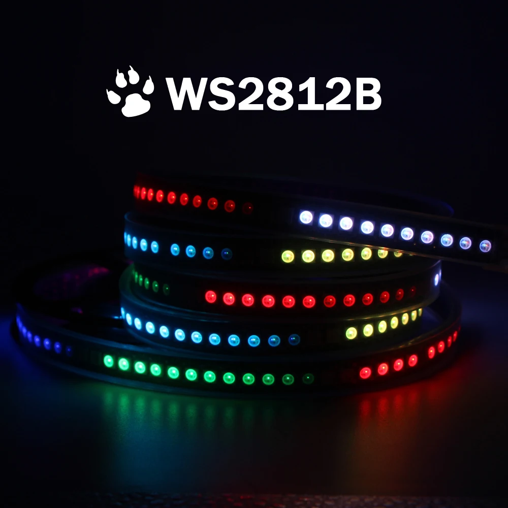 5 в постоянного тока 5050 (ws2812b) Светодиодная лента RGB 50 см 1 м-5 м 30 светодиодов/м 60 светодиодов/м 144 светодиодов/м Смарт адресуемых пикселей чёрно-белые печатные платы Бар неоновый светильник