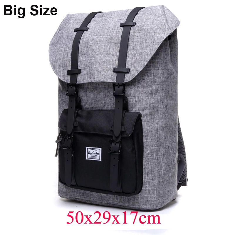 grey black inside Bodachel рюкзак маленькая Америка Мужская сумка Школьный рюкзак большой емкости рюкзак для ноутбука 24л стильный рюкзак Mochila - Цвет: grey black inside