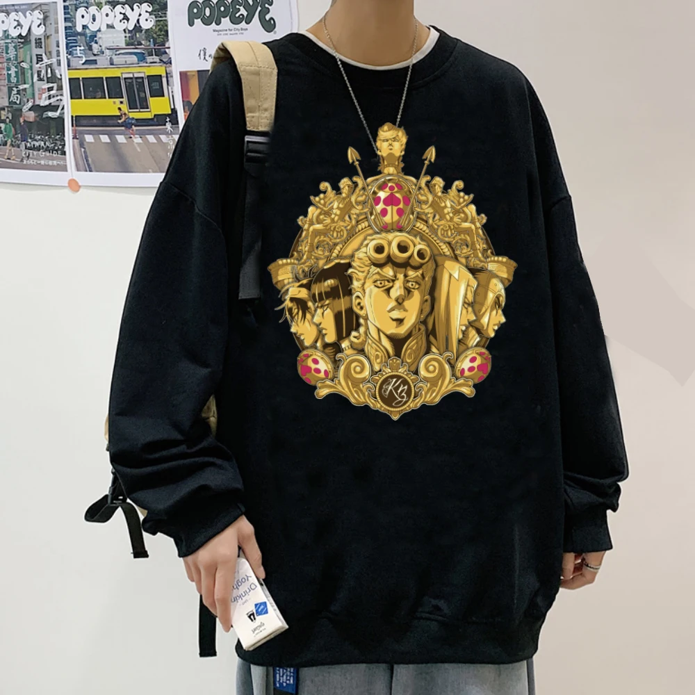 

Anime Hoodie Jojo Bizarre Adventure O-neck Long Sleeves Print Warm Streetwear Winter