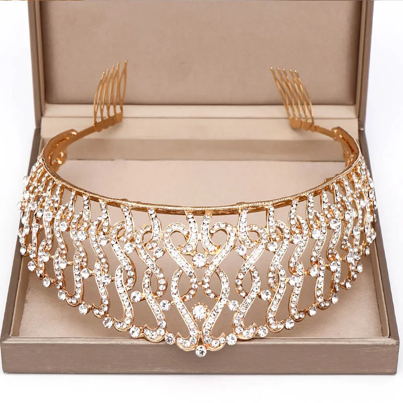 Vintage Handmade Rhinestone Crystal Tiara Crowns Women Party Prom Bridal Wedding Jewelry Accessories XH | Украшения и аксессуары