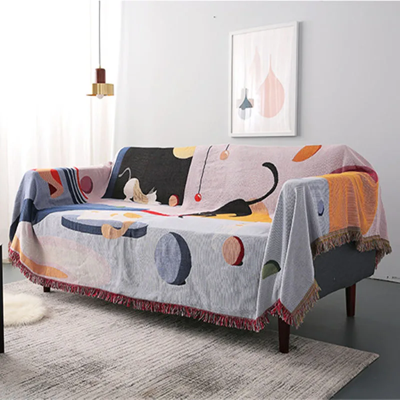 Плед-одеяло покрывало для дивана нескользящее многофункциональное одеяло с