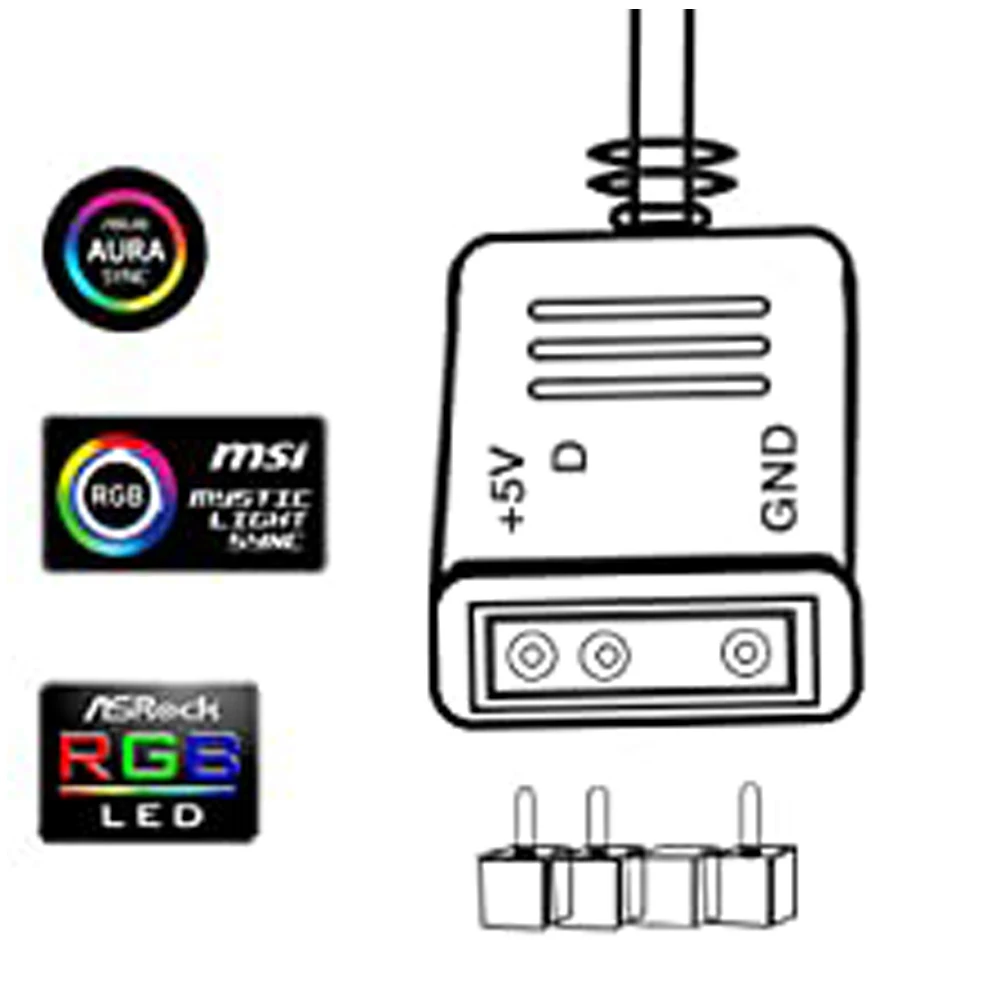 Светодиодная лента Rainbow ARGB WS2812B адресная цифровая лампа 3 контакта 5 В для ПК MSI ASUS