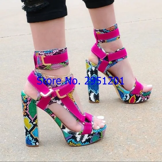 

Newest Summer Sandal Suede Leather Stiletto Heel Platform Gladiator Sandals Ankle Wrap Buckle Strap Chunky High Heel Sandals