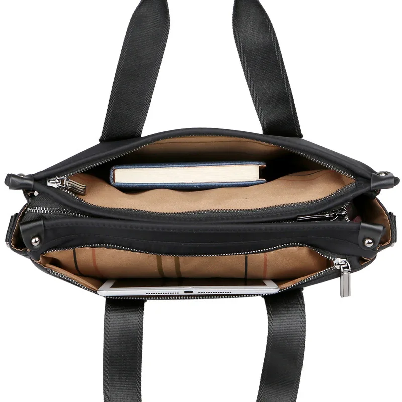 Сумка мессенджер Мужская нейлоновая водонепроницаемая Черная|Мужские портфели|