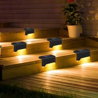 led solar step lights outdoor waterproof solar powered garden light landscape lamp for patio stair yard fence lighting decor