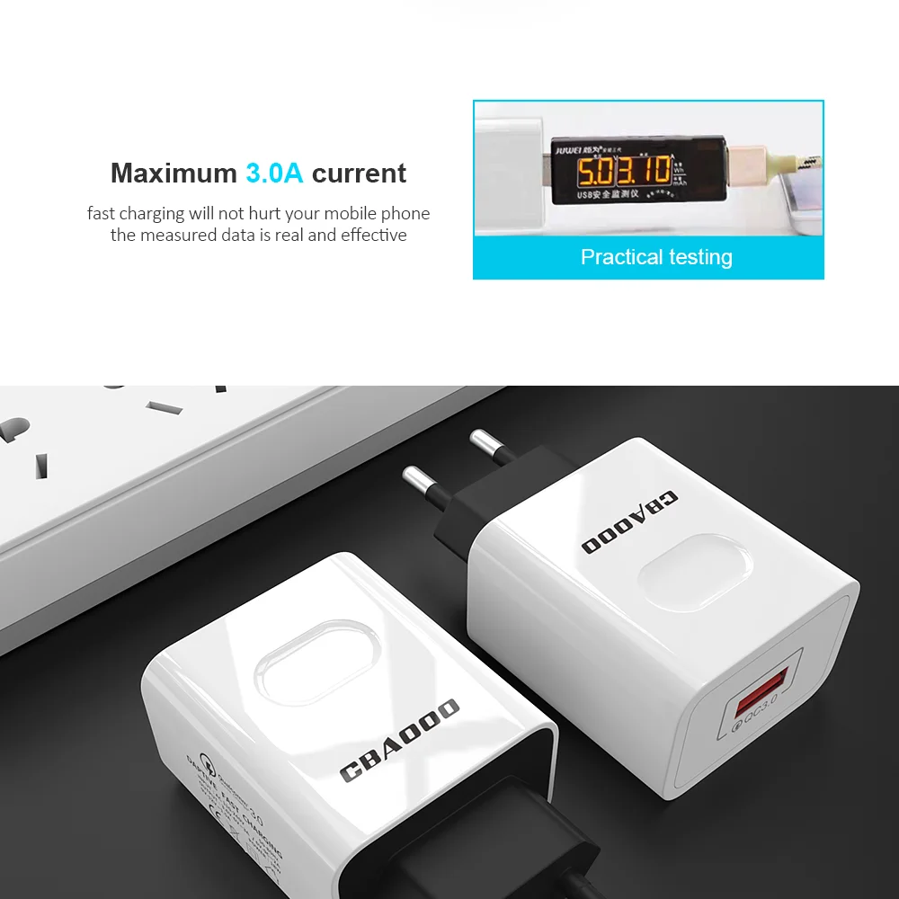 18 Вт USB зарядное устройство EU QC3.0 быстрое настенное зарядное устройство Быстрая зарядка 3,0 портативное зарядное устройство для мобильного телефона samsung s10 Xiaomi iPhone x xr Hua